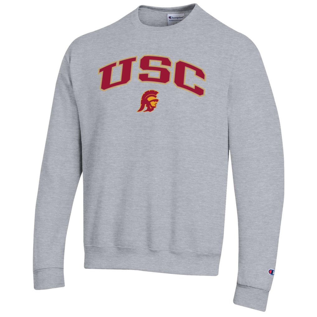  USC Trojans Champion Arch Over Logo Pullover Sweatshirt - Heather Gray